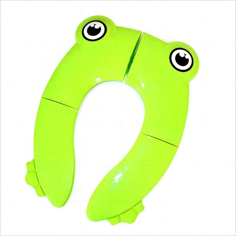 1 Máy Tính Di Động Hình Con Ếch Trẻ Em Bồn Cầu Có Miếng Silicon Chống Trơn Trượt, có Thể Tái Sử Dụng Bô Du Lịch Tập Bát - màu xanh lá - Xem 1