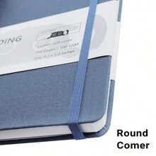 布面bujo Planenr點陣a5子彈筆記本80頁100gsm象牙白色手工製作筆記本 - 淺藍色 - 查看 4