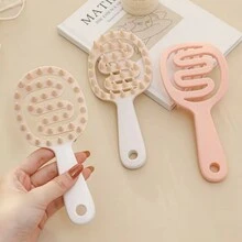 1個中空手柄洗髮梳,按摩梳,柔軟矽膠設計,緩解頭皮癢癢,清潔頭皮洗髮工具 - 白色 - 查看 7