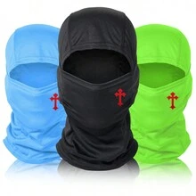 1pc Cross Printed Mask Hood For Men And Women Outdoor Riding Balaclava Hat Windproof And Sunscreen Sun Hat - Multicolor - View 1