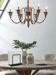 1入竹和鐵製直立式餐巾架,鄉村風格的木質紙賬架,適用於所有餐廳裝飾 (黑色) - 黑色 - 查看 2