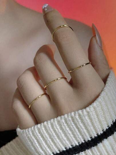 BALMORA 1pc Fashion Minimalist Silver Ring For Women For Gift