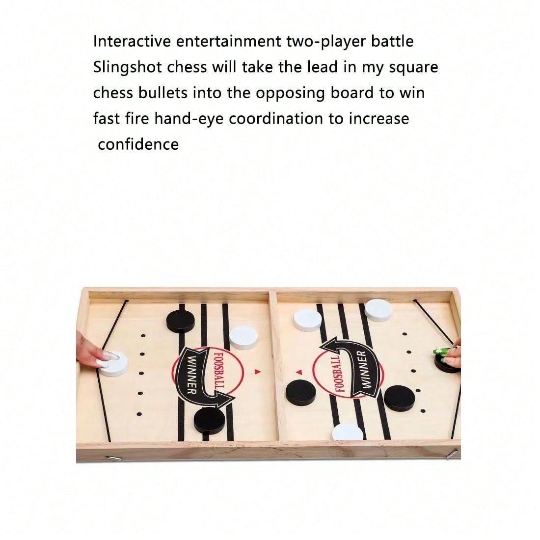 Wooden Desktop Shuffleboard Table Game For Adult Party, Interactive Fun