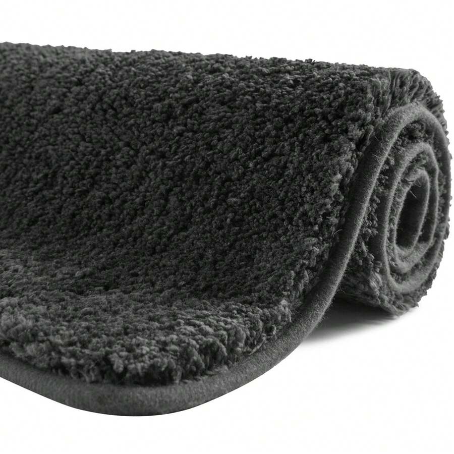 120cm X 70cm Non Slip Bath Mat Machine Washable Bath-Mats For Bathroom Durable Soft Bath Rugs Water Absorbent Bathroom Mats Fluffy Microfiber Bath Rug - Dark Grey - View 1