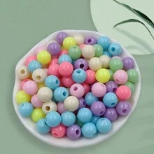 30-500入組時尚隨機混色圓珠,直徑4-14毫米,適用於項鍊手鐲的diy配件