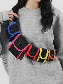 女士多口袋網布透氣彈力包,時尚手袋 - 彩色 - 查看 1