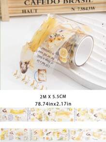 1pc Shiny & Lovely Sunflower Girl Themed Creative Decorative Washi Tape Sticker For Journals - Yellow - View 4