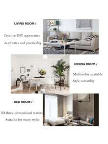 1 Pieza Reloj De Decoración, Diseño De Letras Y Números, Reloj Diy Para Decoración Del Hogar - Plateado - Ver 3