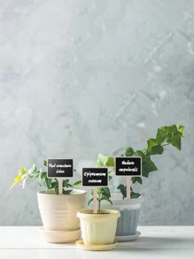 4入組木質夾式小黑板,小型植物名牌,木質桌面展示板,留言板,diy繪畫板 - 彩色 - 查看 2