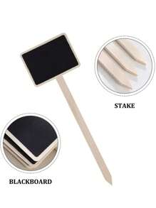 4入組木質夾式小黑板,小型植物名牌,木質桌面展示板,留言板,diy繪畫板 - 彩色 - 查看 9