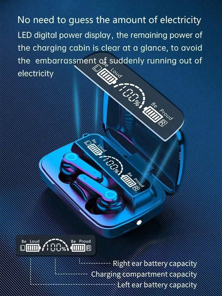 完全ワイヤレスイヤホン M19 ワイヤレス 充電ケース付き | SHEIN