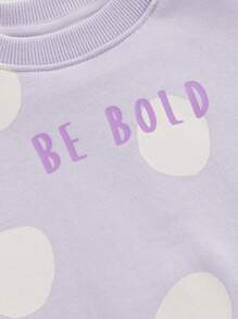 MARC&JANIE 女孩子用的圓領汗衫，點和字印花麵料，搭配網紗拼接，適用於春季