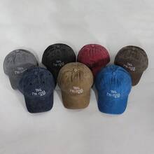 1pc Women's I'M Cold Embroidery Washed Denim Baseball Cap, Vintage Casual Adjustable Outdoor Sun Visor Hat, Unisex - Multicolor - View 2