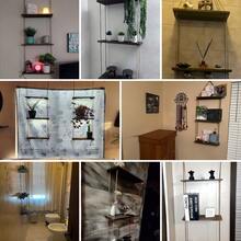 1個波希米亞風格的掛架 - 3層鄉村風浮動式木質懸掛架,適用於客廳,臥室,浴室,幼兒園 - 可愛的小書櫃家居裝飾 - 棕色 - 查看 3