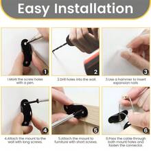 1 Pc Furniture Anchors Upgraded Furniture Straps For Baby Proofing, Secure 400 Pound Furniture Prevent Falling Anti Tip Earthquake Straps For Child Safety - Silver - View 7