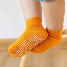 3對/組,春/夏季兒童襪子,男女兼用實色船型襪適用於嬰幼兒,派對,家居和日常穿戴的簡潔優雅風格 - 橘色 - 查看 4