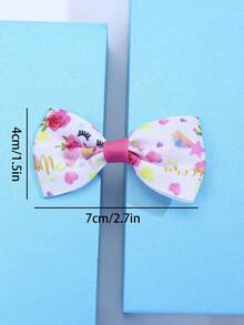 10入組幼兒女童蝴蝶結裝飾髮夾 - 彩色 - 查看 5