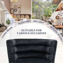 HOMEFUN Accent Chair Leisure Single Chair With Golden Feet - Black - View 5