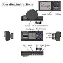 1 Stück, Dash Cam Front Und Inside, Dash Kamera Für Autos, 1080p Fhd Dvr Auto Armaturenbrett Kamera Mit 32 Gb Sd-karte, Mit Loop Aufnahme, 2 Zoll Display
