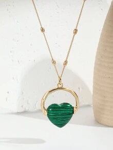 1枚心形寶石轉動長項鍊,適合女性日常和約會佩戴 - 愛心 - 查看 6