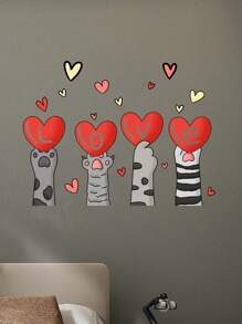 1pc Creative Love Slogan Pattern Wall Sticker, Diy Self-Adhesive Pvc Home Decor Decal - Multicolor - View 1