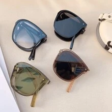 1 pièce Nouvelles lunettes pliables à la mode avec étui de transport portable, accessoires de plage pour femmes. de base pour tenues de femmes automnales et hivernales, affaires, décontracté. Cadeaux pour les vacances d'été à la plage, l'extérieur et les voyages.