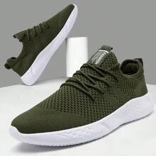 Men's  Fashion Casual Shoes Mesh Flat Shoes Lightweight And Breathable Casual Sneakers Formal Business Shoes Outdoor Walking Shoes Green