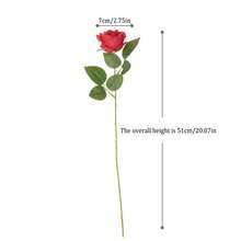 1朵人造玫瑰花,適用於情人節、家居和婚禮裝飾 - 玫紅色 - 查看 7
