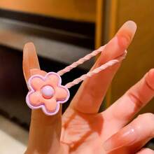 20入組可愛卡通花與櫻桃裝飾女童髮帶 - 粉色 - 查看 6