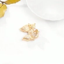 1pc Korean Fashion Bow Design Women's Brooch Pearl Decoration Pin Accessories - Gold - View 5