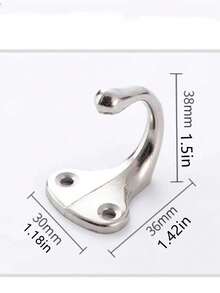 1pc Thickened Antique Single Hook Door Hanger - Silver - View 5