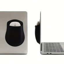 1 Pc Self-Adhesive Mouse Storage Bag Laptop Back Sticker Storage Bag Seamless Elastic Mouse Bag, Mouse Storage, Laptop Sticker Storage Bag Mini Computer, Brain Accessories Flexible Storage Bag Mouse - Black - View 3