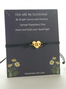 Fashion Simple 26-Letter Valentine's Day Gift Men And Women Cordage Woven Rope Jewelry - Black - View 33