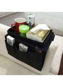 1個多功能沙發收納袋,沙發扶手懸掛袋,遙控器收納盒家居組織 - 黑色 - 查看 3