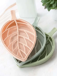 1 pieza Caja de jabón con forma de hoja y zanahoria, decoración del hogar y del baño de color aleatorio para el otoño y el regreso a la escuela