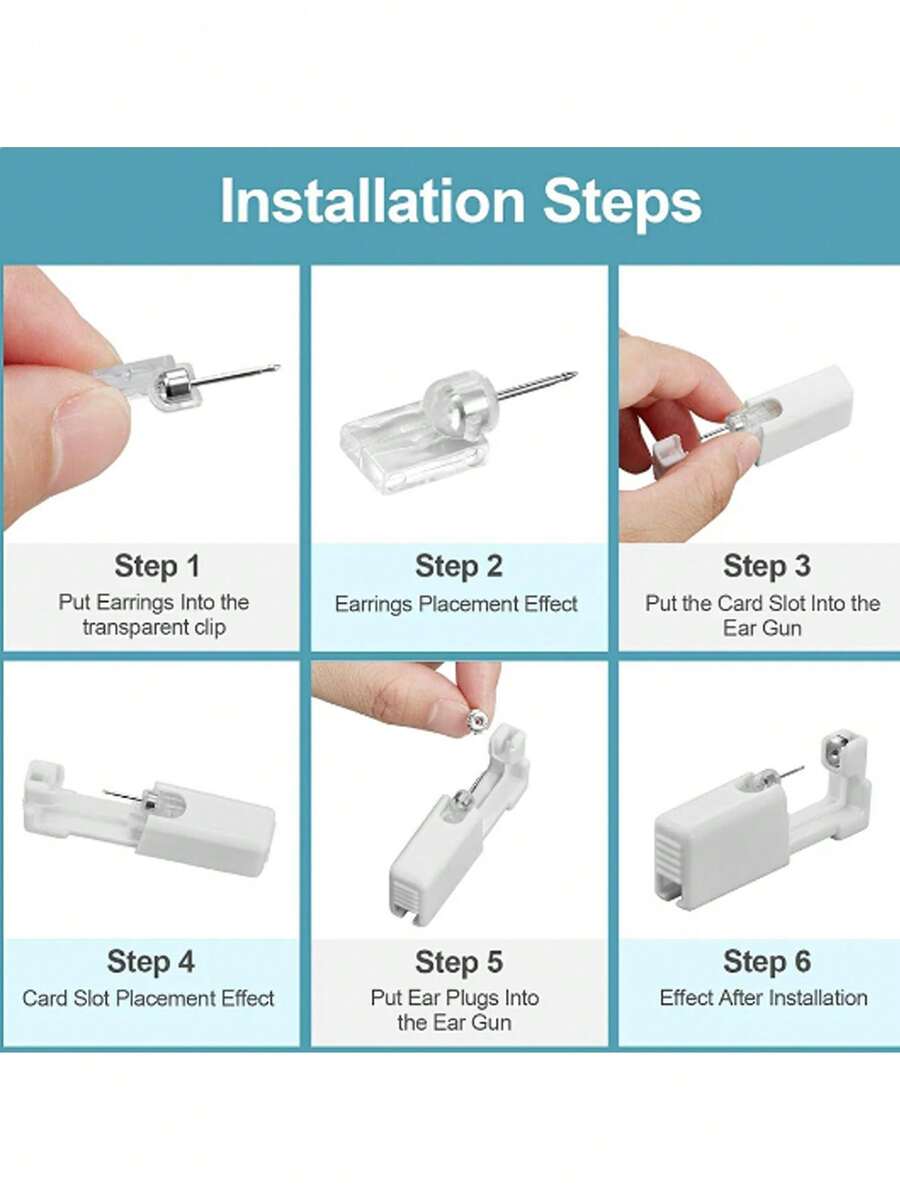 2pcs/Set Disposable Ear Piercing Gun Kit, Ear And Nose Puncture Tool