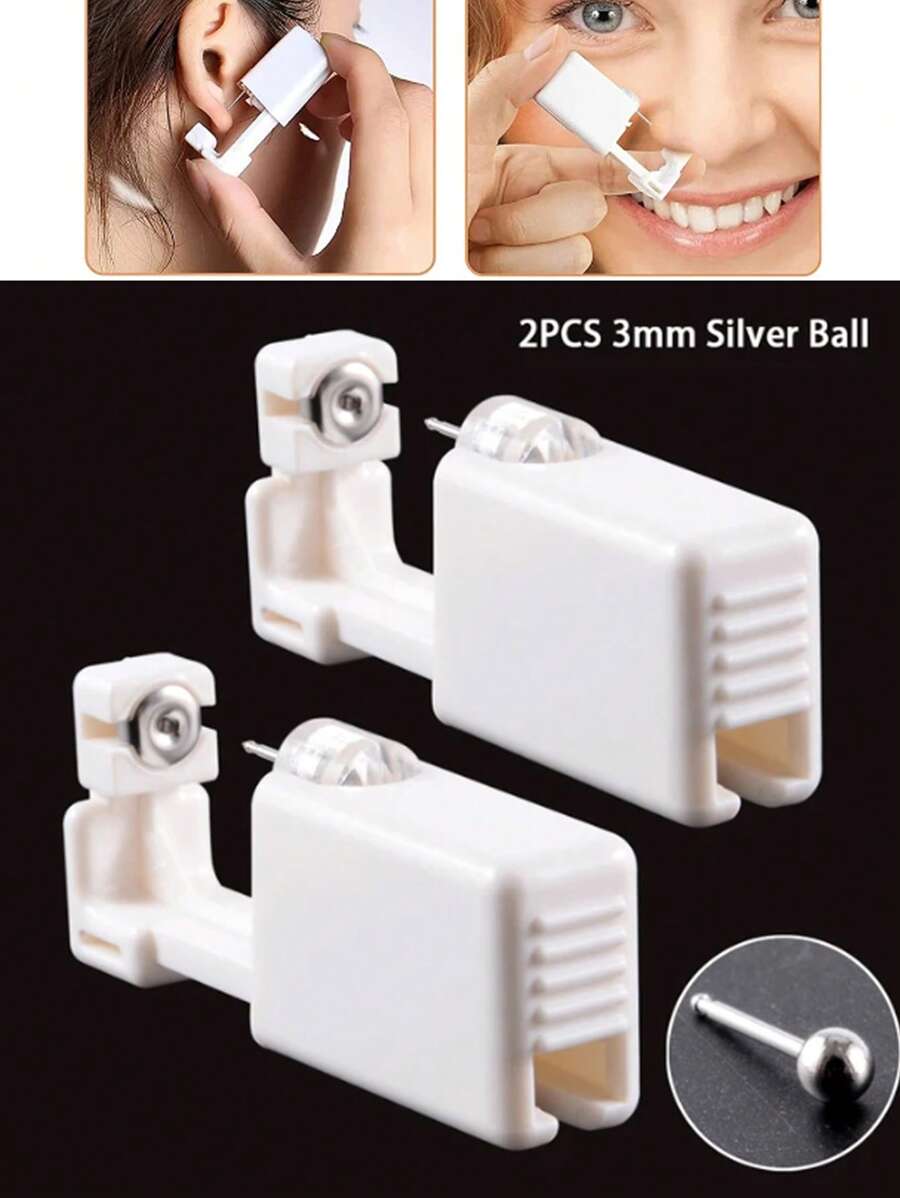 2pcs/Set Disposable Ear Piercing Gun Kit, Ear And Nose Puncture Tool