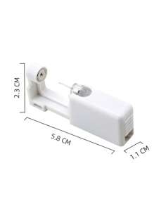2 Piezas/set Kit De Pistola Desechable Para Perforar Orejas, Herramienta De Perforación Para Orejas Y Nariz - Blanco - Ver 3