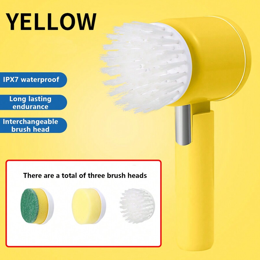 Multifunctional Electric Cleaning Brush With Three Types Of Brush Heads