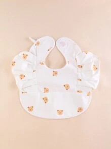 韓式嬰兒圍兜嬰兒用餐配件,帶有天使翅膀圖案的防水pu圍兜 - 彩色 - 查看 1