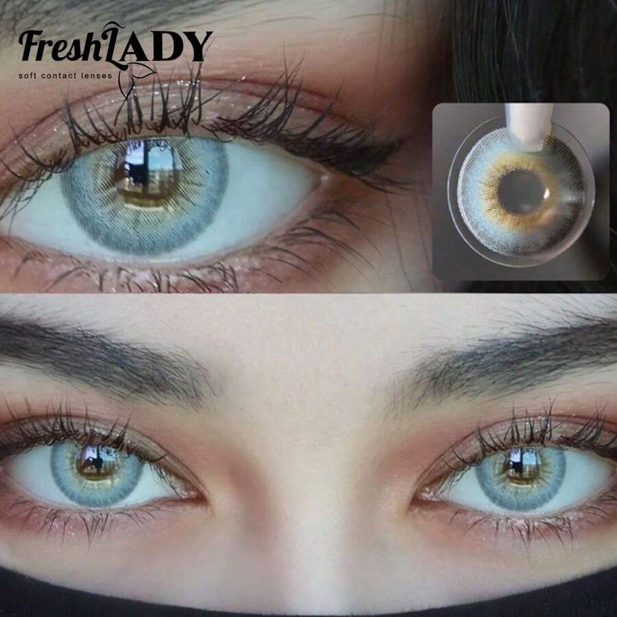 FRESH LADY Freshlady LA GIRL Blue Colored Contact Lenses 1 Year Disposable - Blue - View 1