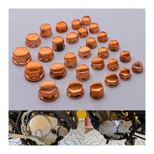 30入組摩托車配件頭螺絲帽電鍍蓋套裝,搭配裝飾蓋適用於川崎車款 - 銀色 - 查看 9