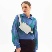 1PC Unisex Waist Pack For Running Fanny Pack For Women And Men Crossbody Belt Bag Bum Bag With Adjustable Strap For Sports - White - View 7