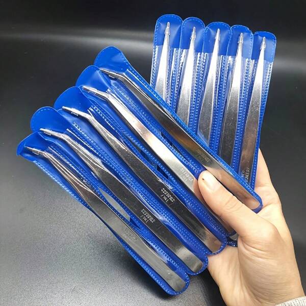 5pcs Stainless Steel Pliers For Clothing Factory Sewing, Industrial-Grade Tools With Tip & Bent Nose For Repair