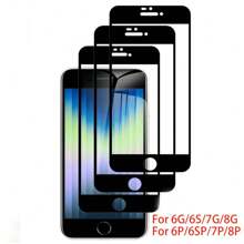 2入組防震全覆蓋式保護玻璃，適用於 iPhone 15 11 X XR XS MAX 6 7 8 Plus 螢幕保護貼，iPhone 13 12 Mini 14 Pro 保護玻璃 - 黑色 - 查看 6