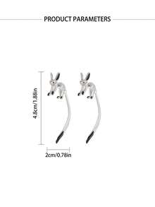 长尾狐单只耳环，创意简约优雅，个性冷艳迷人，Su款可拆卸耳环女款 - 銀色 - 查看 6