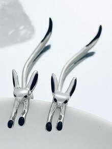 长尾狐单只耳环，创意简约优雅，个性冷艳迷人，Su款可拆卸耳环女款 - 銀色 - 查看 2