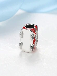 1 pieza Colgante con dije en forma de autobús de Londres plateado con cuentas, adecuado para pulseras, collares DIY, regalo festivo - autobús - Ver 4