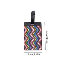 3pcs/Set Geometric Pattern Soft Rubber Grid Pvc Boarding Pass, Creative Soft Rubber Card Cover Luggage Tag, Luggage Check-In Tag Travel Accessory - Multicolor - View 2