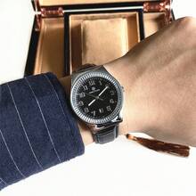 Pablo Raez 1支優雅的夫妻石英手錶,銀色304不銹鋼錶殼,阿拉伯數字,黑色日曆盤,真皮錶帶,休閒耐水電子手錶,適合工作和日常生活,高端情侶/友誼/家庭禮物 - 銀色 - 查看 6